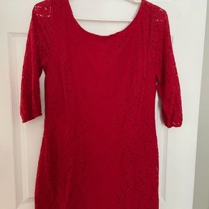 Red lace dress